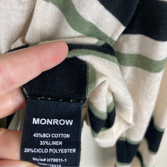 Monrow Striped Stretch Knit Sweater Size Medium - Picture 7 of 7